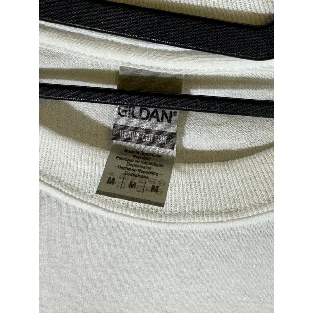 Gildan Heavy Cotton T Shirt Lock Graphic Print White Mens Size Medium NEW - Picture 3 of 3